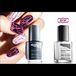Nail polish Mosaic Effects one white and black